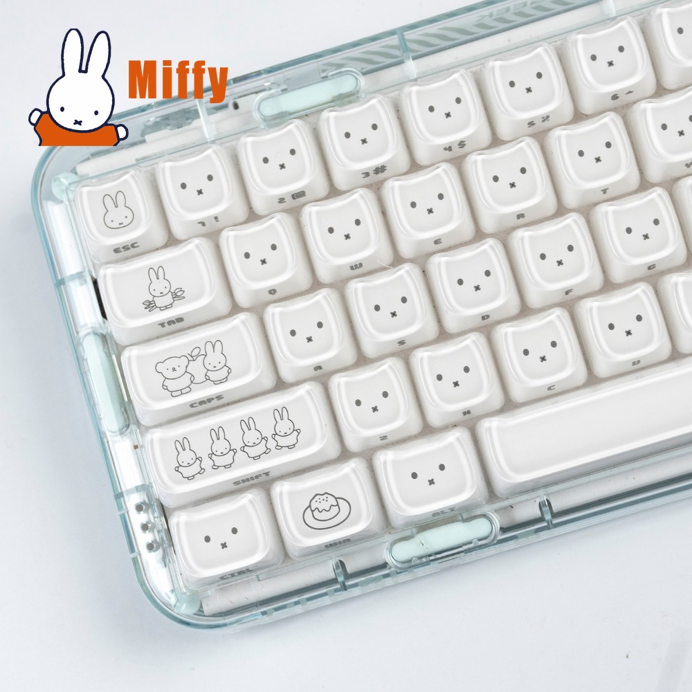 Gaming Keyboard Nearby - Kawaii Miffy Keycaps Cute Rabbit Key