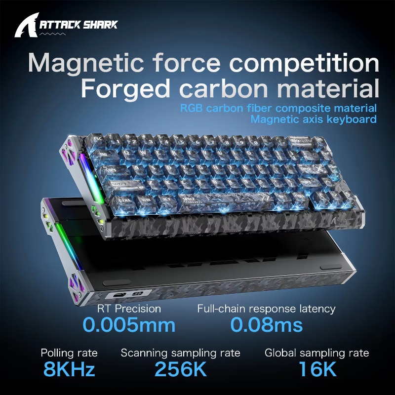 Attack Shark for R86 HE Carbon - Gaming Keyboard No Rgb review and price