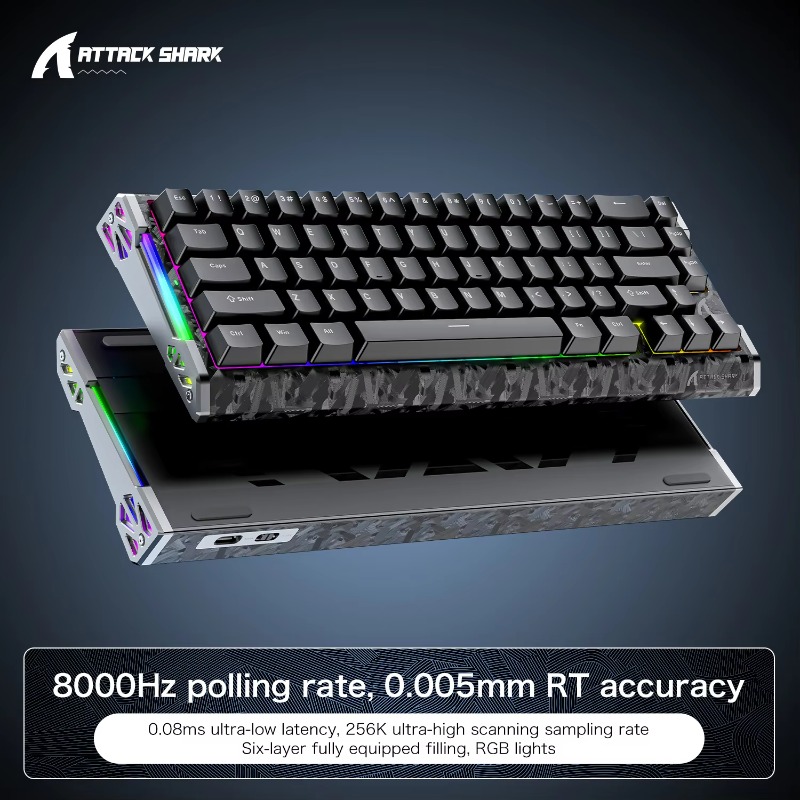 Attack Shark for R86 HE Carbon - Gaming Keyboard No Rgb review and price