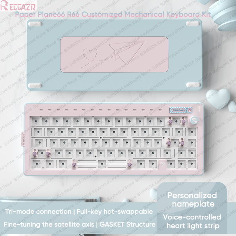 RECCAZR R66 Paper Plane66 Mech - Gaming Keyboard Hot Swappable review and price