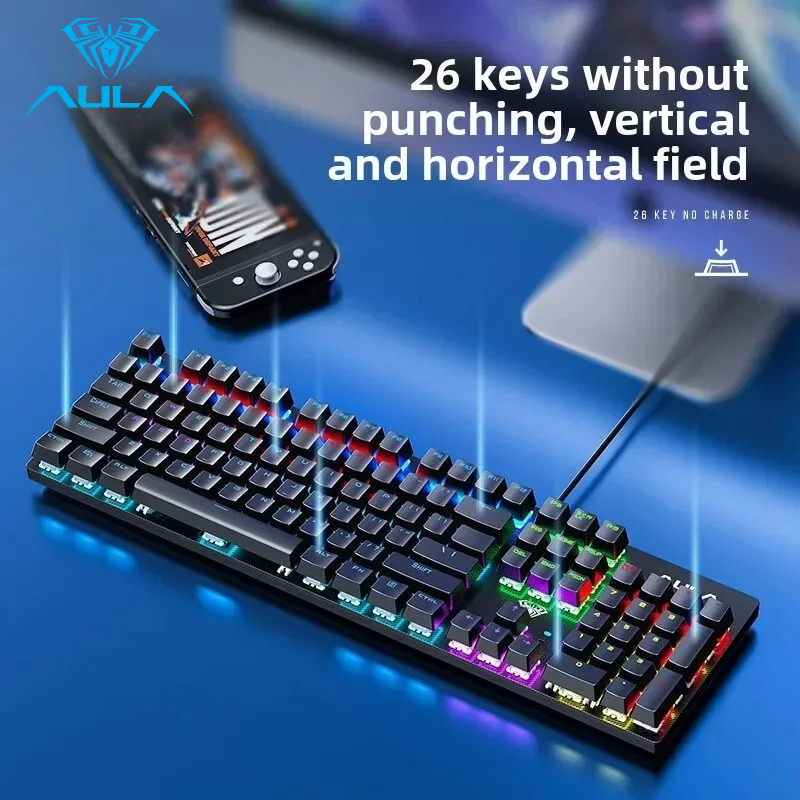 AULA S2022 Wired Gaming Keyboa - Keyboard Gaming Blue Switch review and price