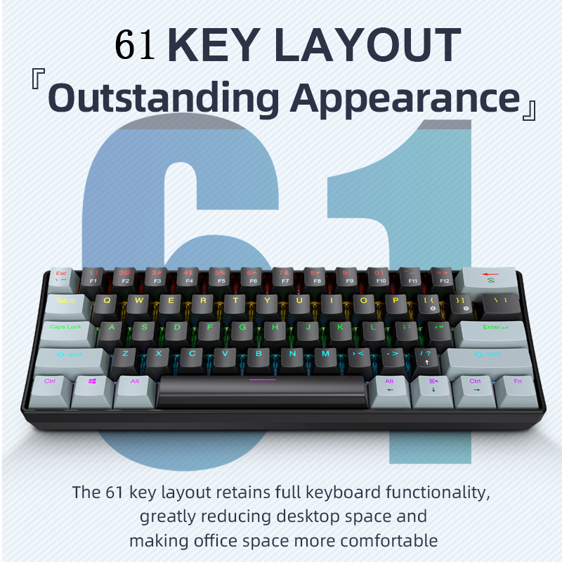 APAYADO K61 Wired Mechanical G - Keyboard Gaming Blue Switch review and price