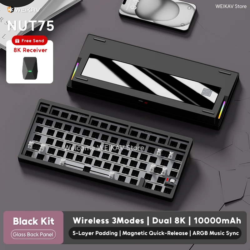WEIKAV NUT75 Aluminum Alloy Wi - Gaming Keyboard Hot Swappable review and price