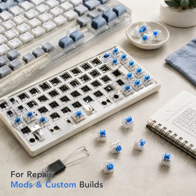 DT21 100Pcs DIY Mechanical Key - Keyboard Gaming Blue Switch review and price
